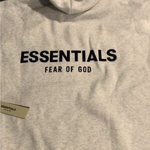Essentials Light Gray Sweatshirt with Black Lettering